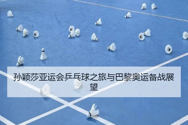 孙颖莎亚运会乒乓球之旅与巴黎奥运备战展望（crownsports）